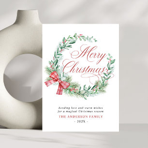Cartão De Festividades Arco de Wreath Moderno sem Foto Natal