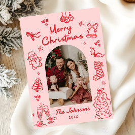 Cartão De Festividades Arco Desenhado à Mão Caprichoso Foto Natal