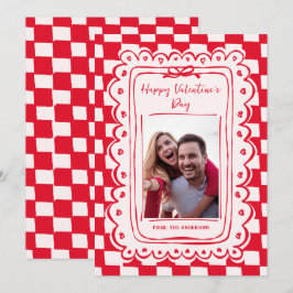 Cartão De Festividades Arco Desenhado à Mão Vermelho Rosa Quadro Foto Dia