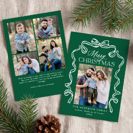 Cartão De Festividades Arco Elegante Verde Feliz Natal 5 Foto
