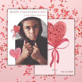 Cartão De Festividades Arco Foto Pink Heart Lollypop Moderno