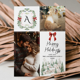 Cartão De Festividades Arco Greenere Monograma Feriados Felizes 2 Foto