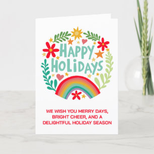 Cartão De Festividades Arco-Íris Cólito Colorido, Escrito à Mão