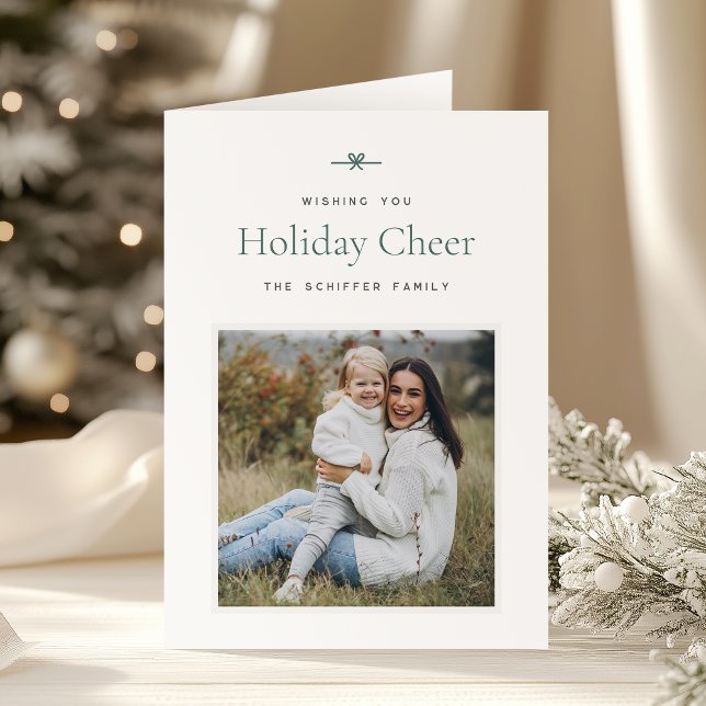 Cartão De Festividades Arco moderno | Simples Natal de Foto Mínimo (Criador carregado)