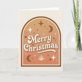 Cartão De Festividades Arco Moldura Boho Retrô Feliz Natal