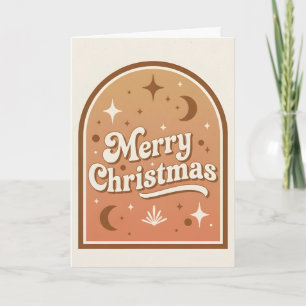 Cartão De Festividades Arco Moldura Boho Retrô Feliz Natal