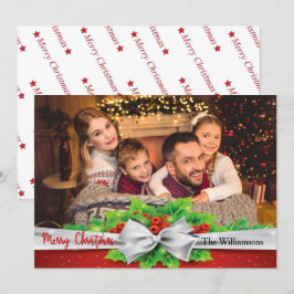 Cartão De Festividades Arco Pine com Holly Photo Christmas