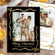 Arco Preto e Dourado Moderno 2 Foto Feliz Natal