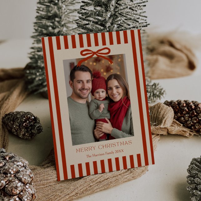 Cartão De Festividades Arco Red Stripes Personalizável (Criador carregado)