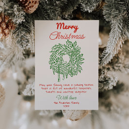 Cartão De Festividades Arco Retro Vermelho Frota Não Fotográfica Natal