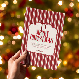 Cartão De Festividades Arco Rosa Vermelho Listras Feliz Natal Feriado