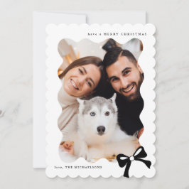 Cartão De Festividades Arco Simples de Natal - Foto Preta e Branca