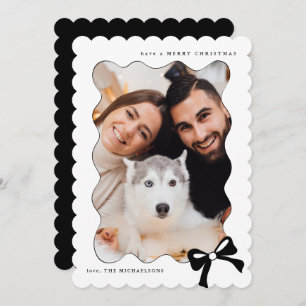 Cartão De Festividades Arco Simples de Natal - Foto Preta e Branca