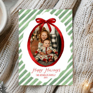 Cartão De Festividades Arco Verde Vermelho Caprichoso Quadro Foto Natal