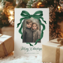 Arco Verde Vintage Foto de Natal Personalizada Fér