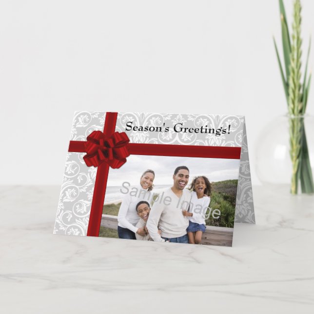 Cartão De Festividades Arco vermelho da fita (Frente)