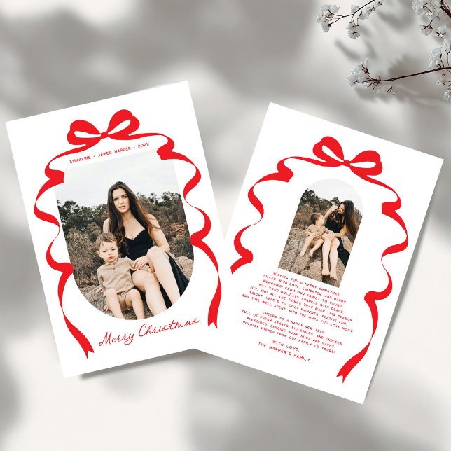 Cartão De Festividades Arco Vermelho Moderno Foto Feliz Arco de Natal (Criador carregado)