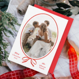 Cartão De Festividades Arco Vermelho Simples Oval Foto Natal