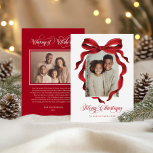 Cartão De Festividades Arco Vermelho Vintage Personalizado com Foto Natal