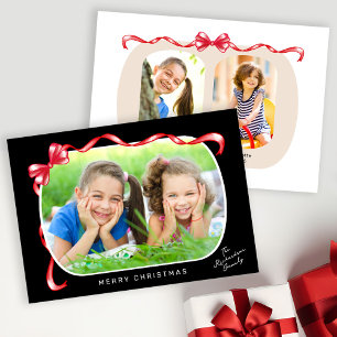 Cartão De Festividades Arco Vermelho Whimsical Friso 3 Fotos Natal