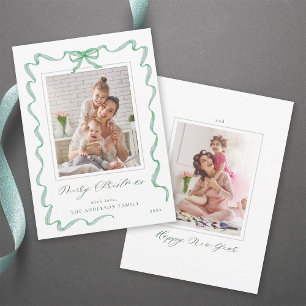 Cartão De Festividades Arco Wavt Green Ribbon Quadro 2 Fotografia Natal