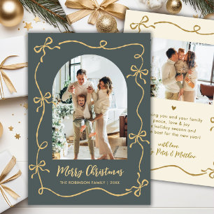 Cartão De Festividades Arcos de Fotos Desenhados à Mão Foto Feliz Natal V