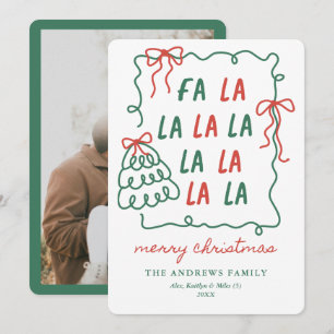 Cartão De Festividades Arcos de Natal Doodle Vermelhos & Verdes Feliz Nat