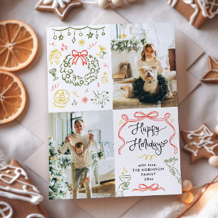 Cartão De Festividades Arcos Desenhados À Mão Feliz Feriados 2 Foto