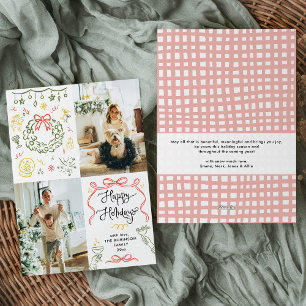 Cartão De Festividades Arcos Desenhados À Mão Felizes Férias 2 Fotos