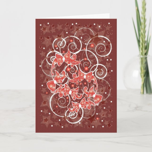 Cartão De Festividades Arcos e estrelas de Natal elegantes e bonitos (Frente)