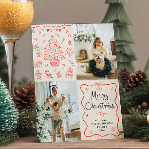 Cartão De Festividades Arcos Wavy Frame Coquette Feliz Natal 2 Foto