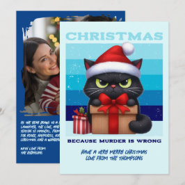 Cartão De Festividades Arctic Glow Funny Cat Retro Christmas Photo