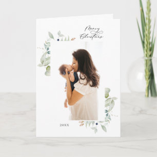 Cartão De Festividades Arctic Winter Botanical Frame 4 Photo