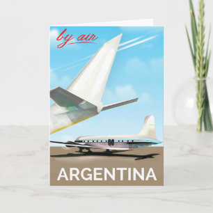 Cartão De Festividades Argentina "Por Air": poster de voo vintage