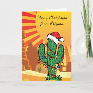 Cartão De Festividades Arizona Saguaro Cactus Christmas