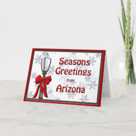 Cartão De Festividades Arizona Seasons Saudações Lâmpada de Natal Floco d