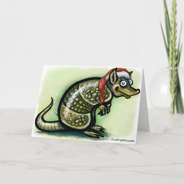 Cartão De Festividades Armadillo Christmas (Frente)