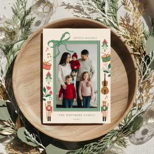 Cartão De Festividades Armadura de Natal Moderna com Arco de Fita Quadro