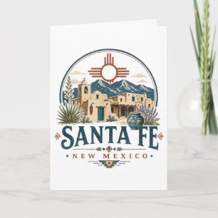 Cartão De Festividades Arquitetura de Adobe Santa Fe Novo México Sudoeste