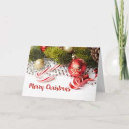 Cartão De Festividades Arramentos de Natal Coloridos Elegantes