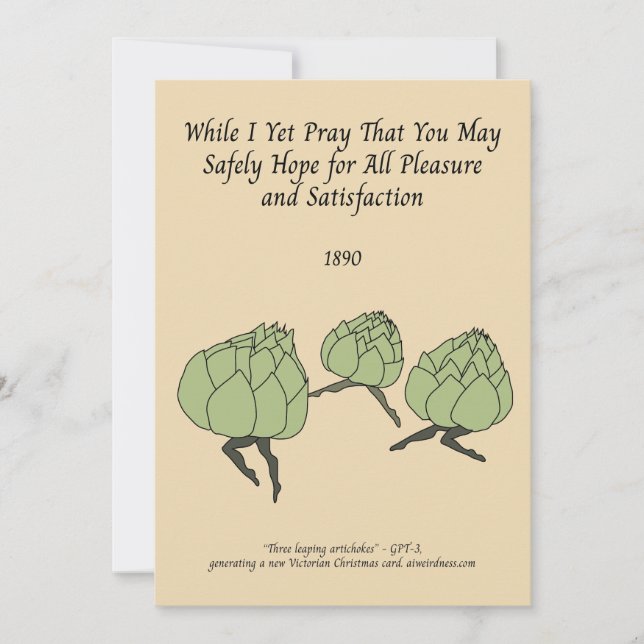 Cartão De Festividades Arrancas salgadas, alcachofras, férias vittorianas (Frente)