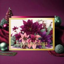 Arranjo de Poinsettia Burgundy Roxo Bege