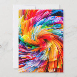 Cartão De Festividades Arremolinado Moderno Abstrato Arco-íris