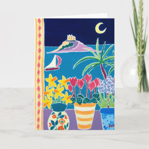 Cartão De Festividades Art Card: Mount's Bay Moon. St Michael's Mount