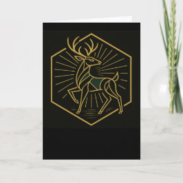Cartão De Festividades Art Deco Christmas Reindeer Greeting Card