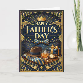 Cartão De Festividades Art Deco Gentleman Luxury Fathers Day