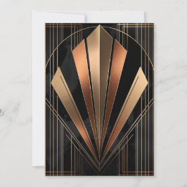 Cartão De Festividades Art Deco Metallic Geometric Elegance