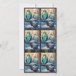 Cartão De Festividades Arte Acrílica de Embarcações Antigas