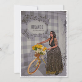 Cartão De Festividades Arte Bicicleta de Nome de Cidade Personalizável - 