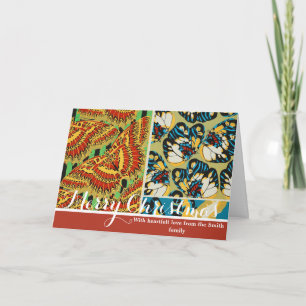 Cartão De Festividades Arte Butterfly Art Deco em Amarelo Vibrante e Azul